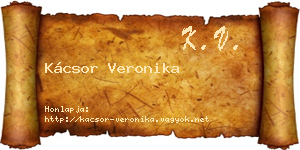 Kácsor Veronika névjegykártya