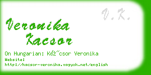 veronika kacsor business card